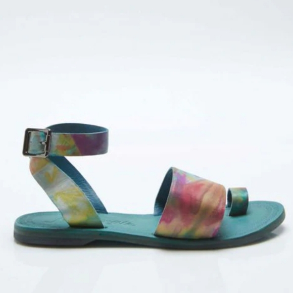 NIB Free People Sun Peaks Sandal in Peacock Monarch - Picture 7 of 7